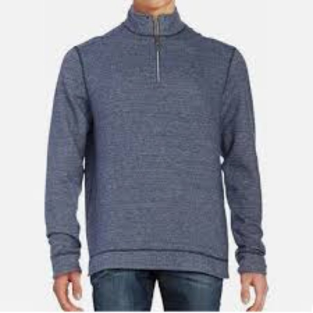 Tommy Bahama Blue Flip Coast Reversible Half-Zip Sweatshirt Size Large